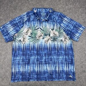 Tommy Bahama Islandzone Polo Shirt Mens 3XL Hawaiian Floral Golf Performance EUC